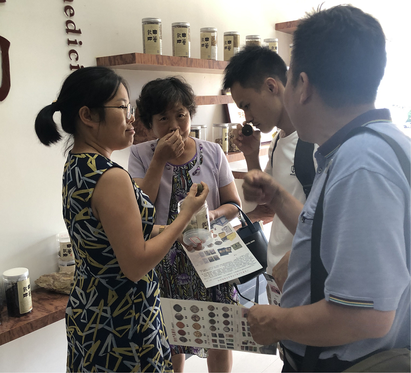 1597313306545657.png 图6 谢兰京经理(左一)在公司中药饮片展览馆介绍产品.png